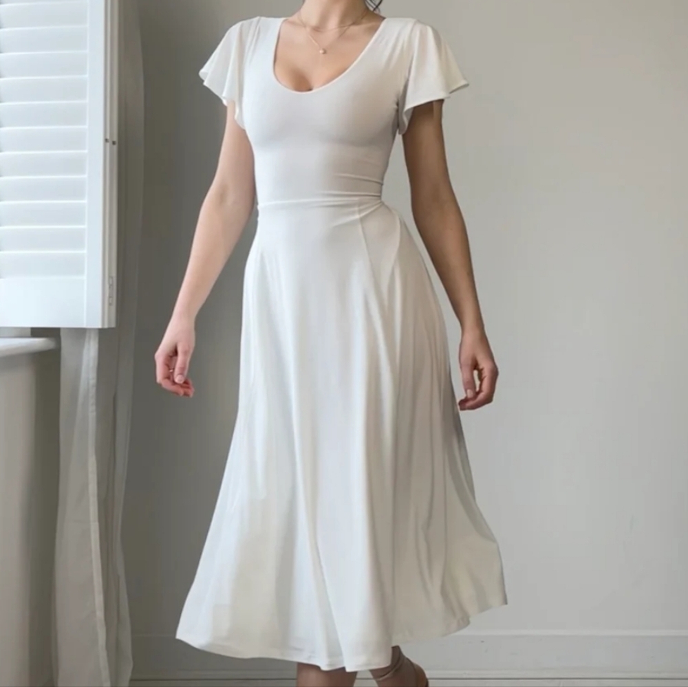 Elegant White Midi Dress
